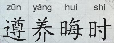 遵养晦时的拼音