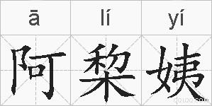 阿棃姨的拼音