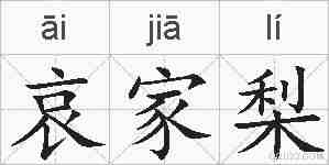 哀家梨的拼音