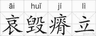 哀毁瘠立的拼音