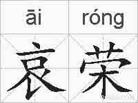 哀荣的拼音
