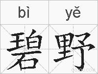 碧野的拼音