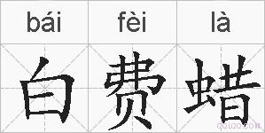白费蜡的拼音