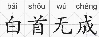 白首无成的拼音