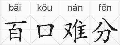 百口难分的拼音