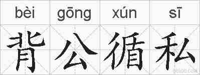背公循私的拼音