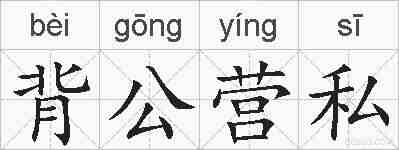 背公营私的拼音