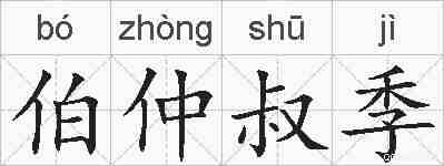 伯仲叔季的拼音