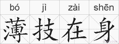 薄技在身的拼音