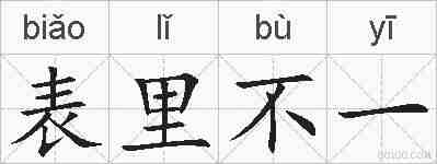 表里不一的拼音