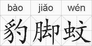 豹脚蚊的拼音