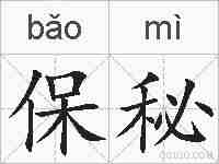 保秘的拼音