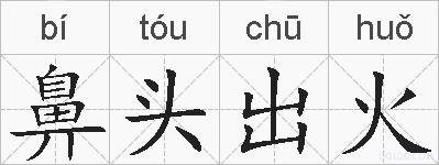 鼻头出火的拼音