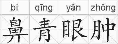 鼻青眼肿的拼音