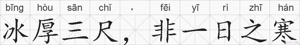 冰厚三尺,非一日之寒的拼音