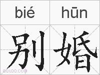 别婚的拼音
