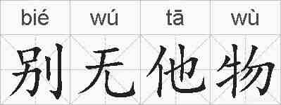 别无他物的拼音