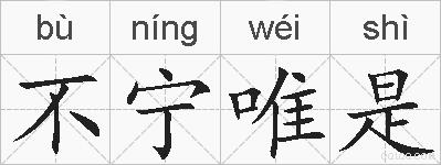 不宁唯是的拼音