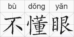 不懂眼的拼音