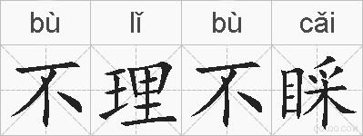 不理不睬的拼音