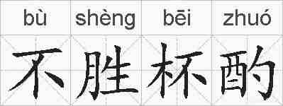 不胜杯酌的拼音