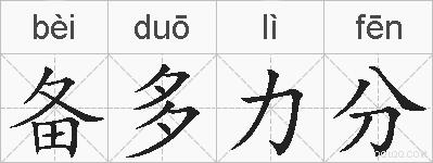 备多力分的拼音