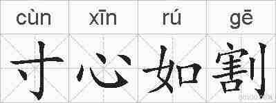 寸心如割的拼音