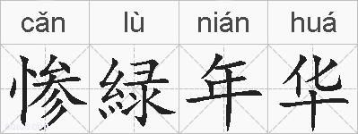 惨緑年华的拼音