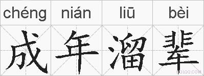 成年溜辈的拼音