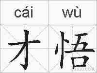 才悟的拼音
