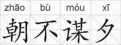 朝不谋夕的拼音