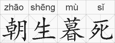 朝生暮死的拼音
