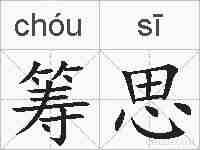 筹思的拼音