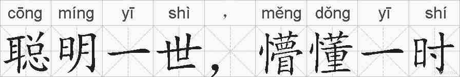聪明一世,懵懂一时的拼音
