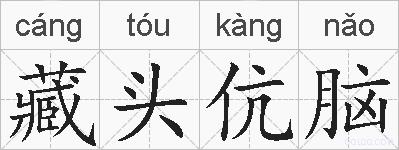 藏头伉脑的拼音