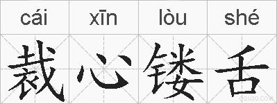 裁心镂舌的拼音