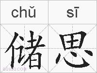 储思的拼音