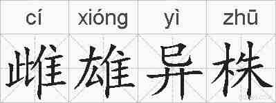 雌雄异株的拼音