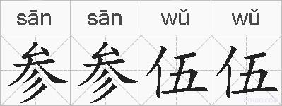 参参伍伍的拼音