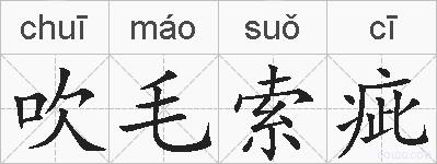 吹毛索疵的拼音