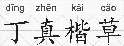 丁真楷草的拼音