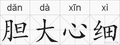胆大心细的拼音