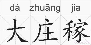 大庄稼的拼音