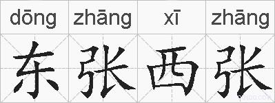 东张西张的拼音