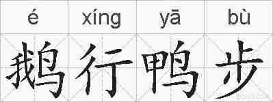 鹅行鸭步的拼音