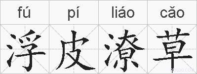 浮皮潦草的拼音