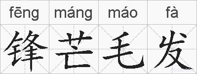 锋芒毛发的拼音