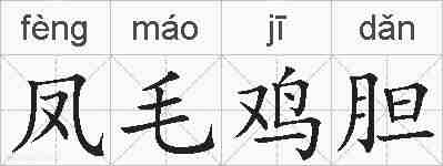 凤毛鸡胆的拼音