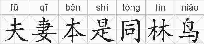 夫妻本是同林鸟的拼音