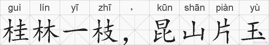 桂林一枝，昆山片玉的拼音